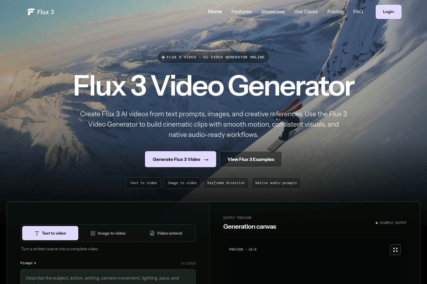 Flux 3 homepage preview