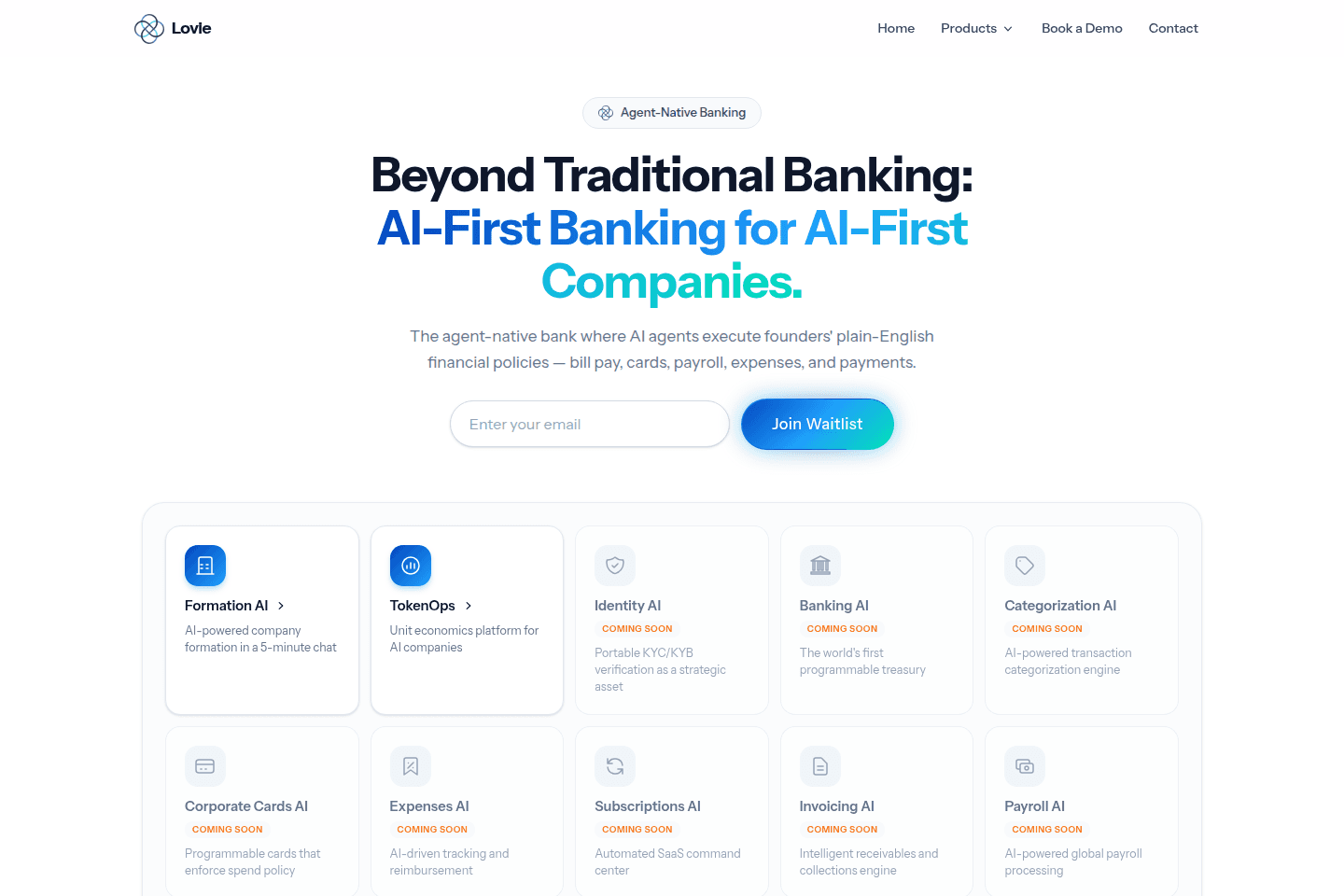 Lovie homepage preview