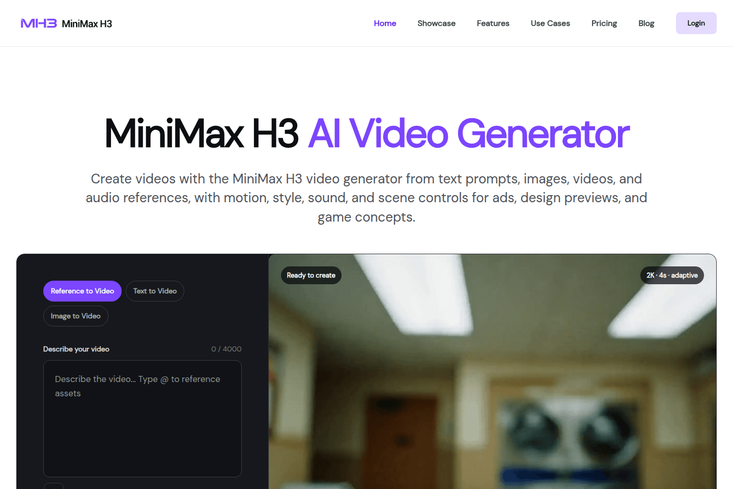 MiniMax H3 homepage preview