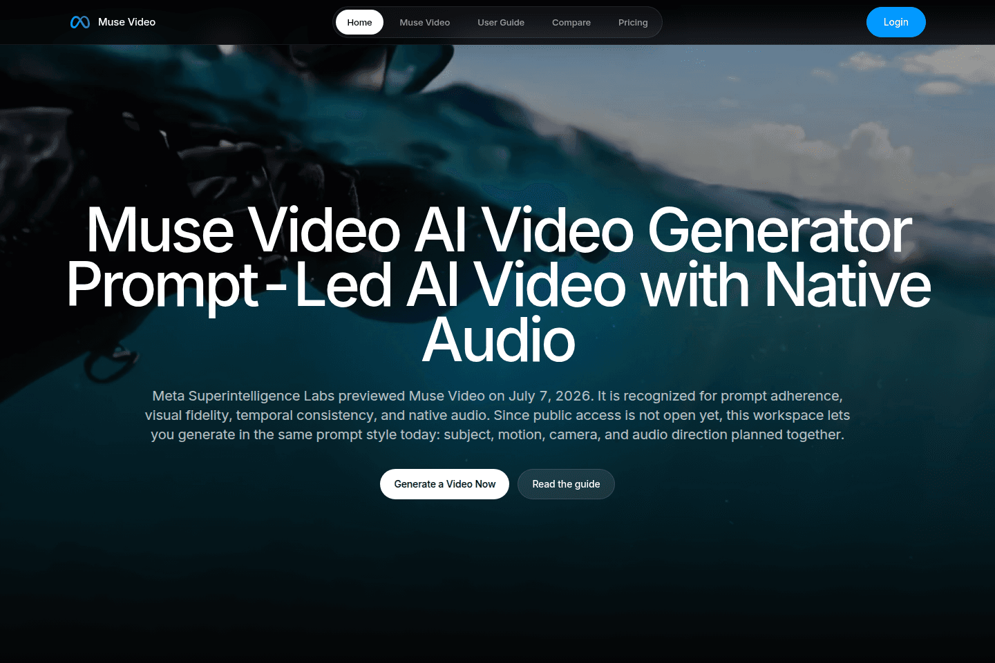 Muse Video homepage preview
