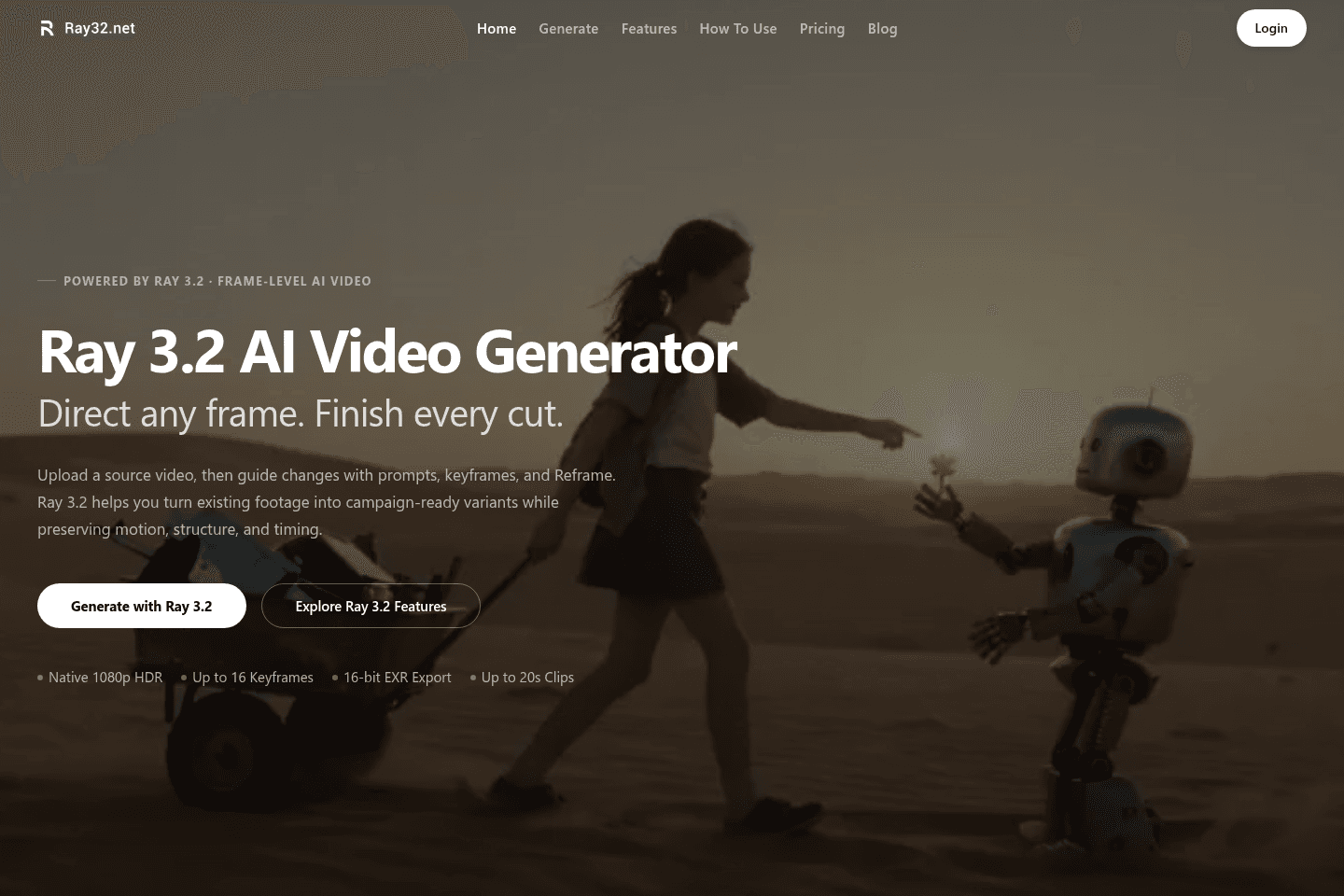 Ray 3.2 homepage preview