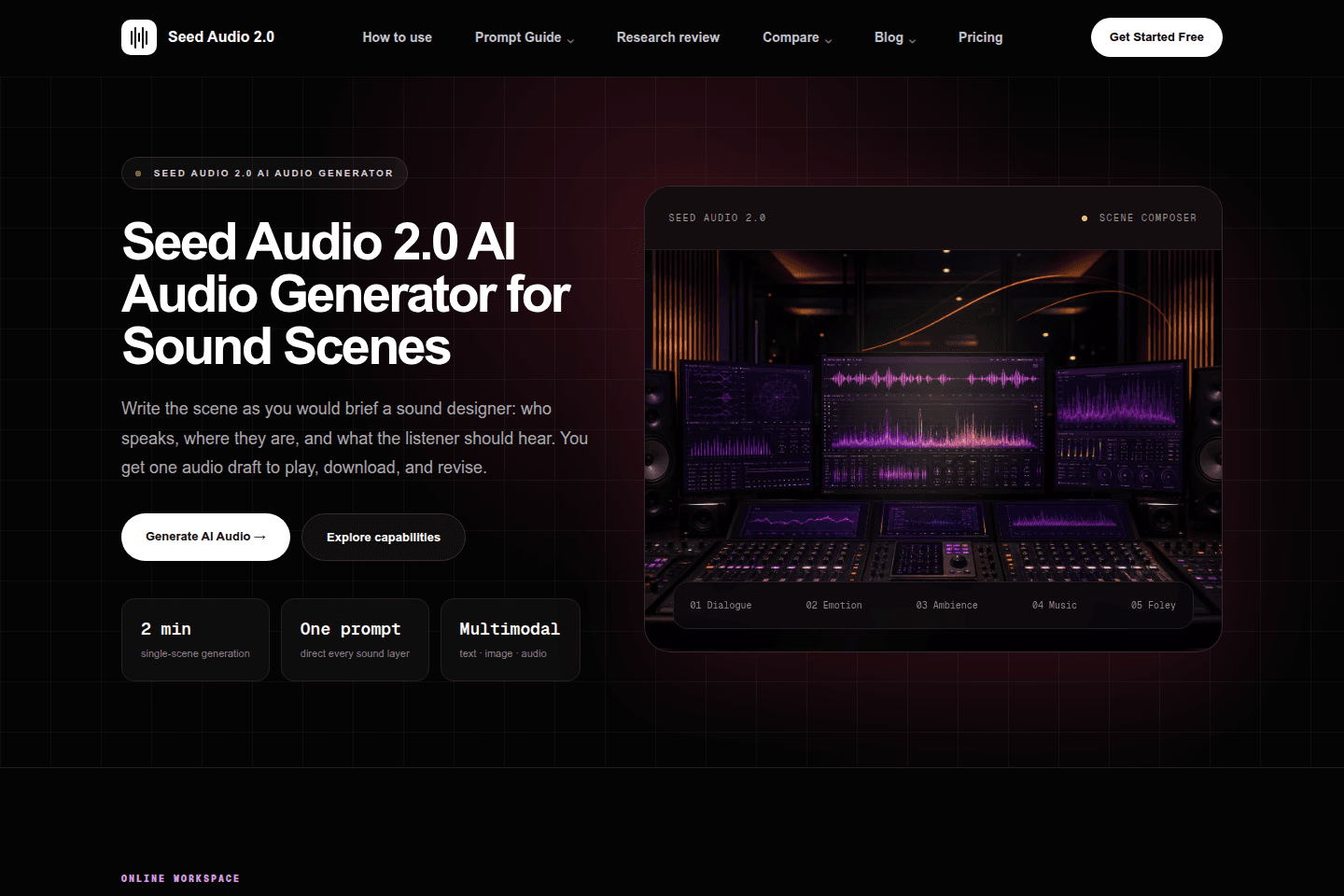 Seed Audio 2.0 homepage preview