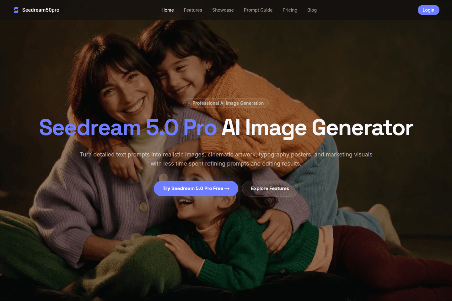 Seedream 5.0 Pro homepage preview