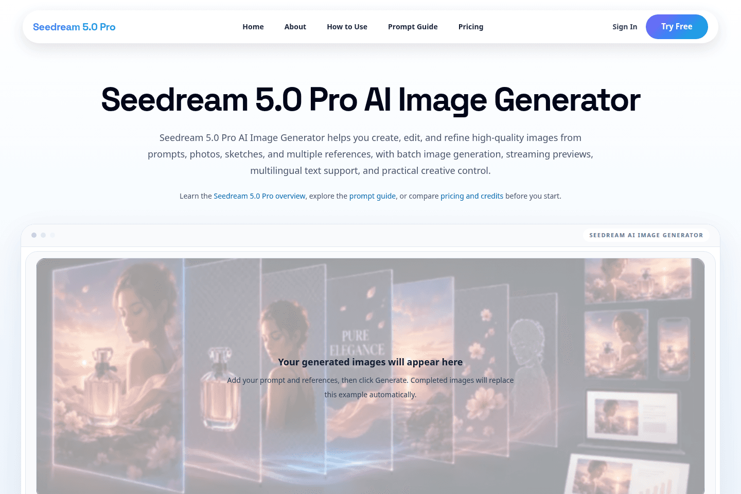 seedream50.pro homepage preview